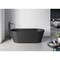 Ruvati 67-inch Black epiStone Solid Surface Oval Freestanding Bath Tub Omnia Matte RVB6750BK - alternate 4